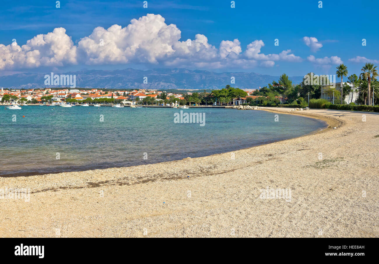 L''île de Pag, Novalja village beach, Dalmatie, Croatie Banque D'Images