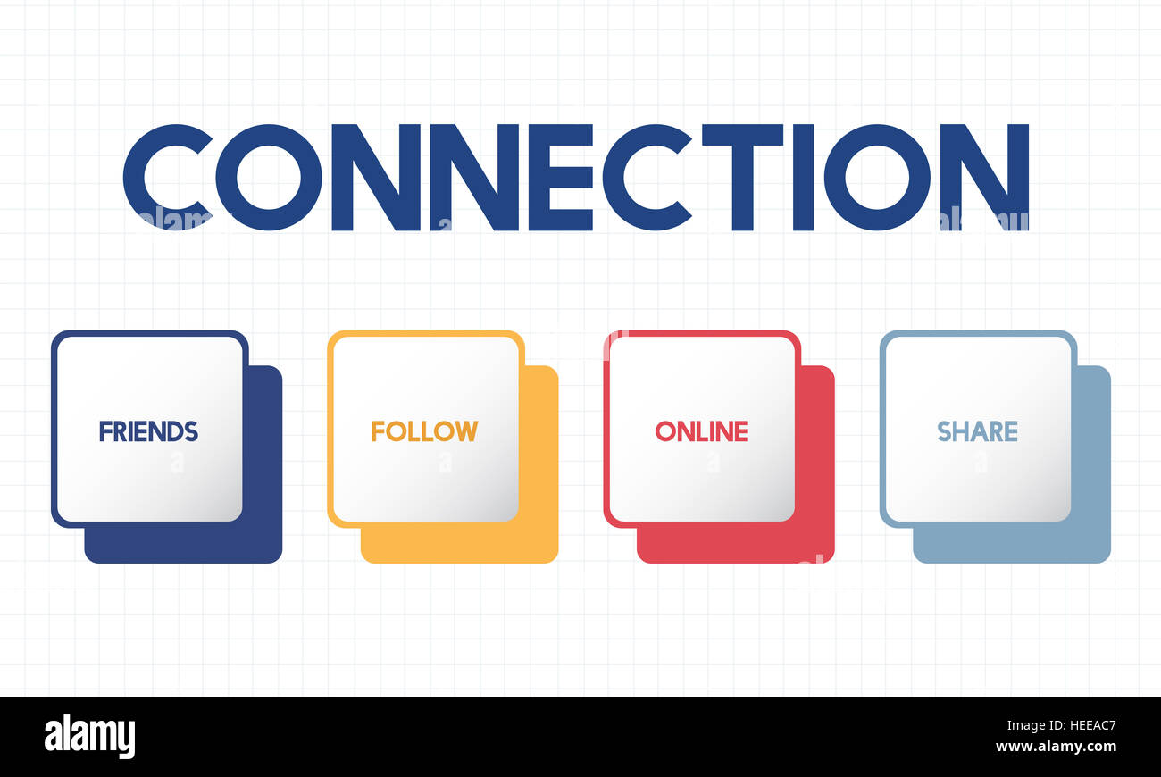 Boutons de médias sociaux Concept Banque D'Images