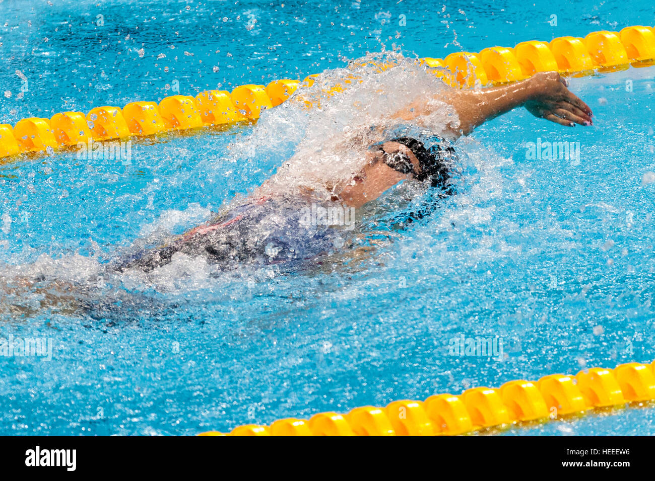 Rio de Janeiro, Brésil. 7 août 2016. Kathleen Baker (USA) qui se font concurrence sur le 100m dos à la demi-finale des Jeux Olympiques d'été de 2016. ©Pa Banque D'Images
