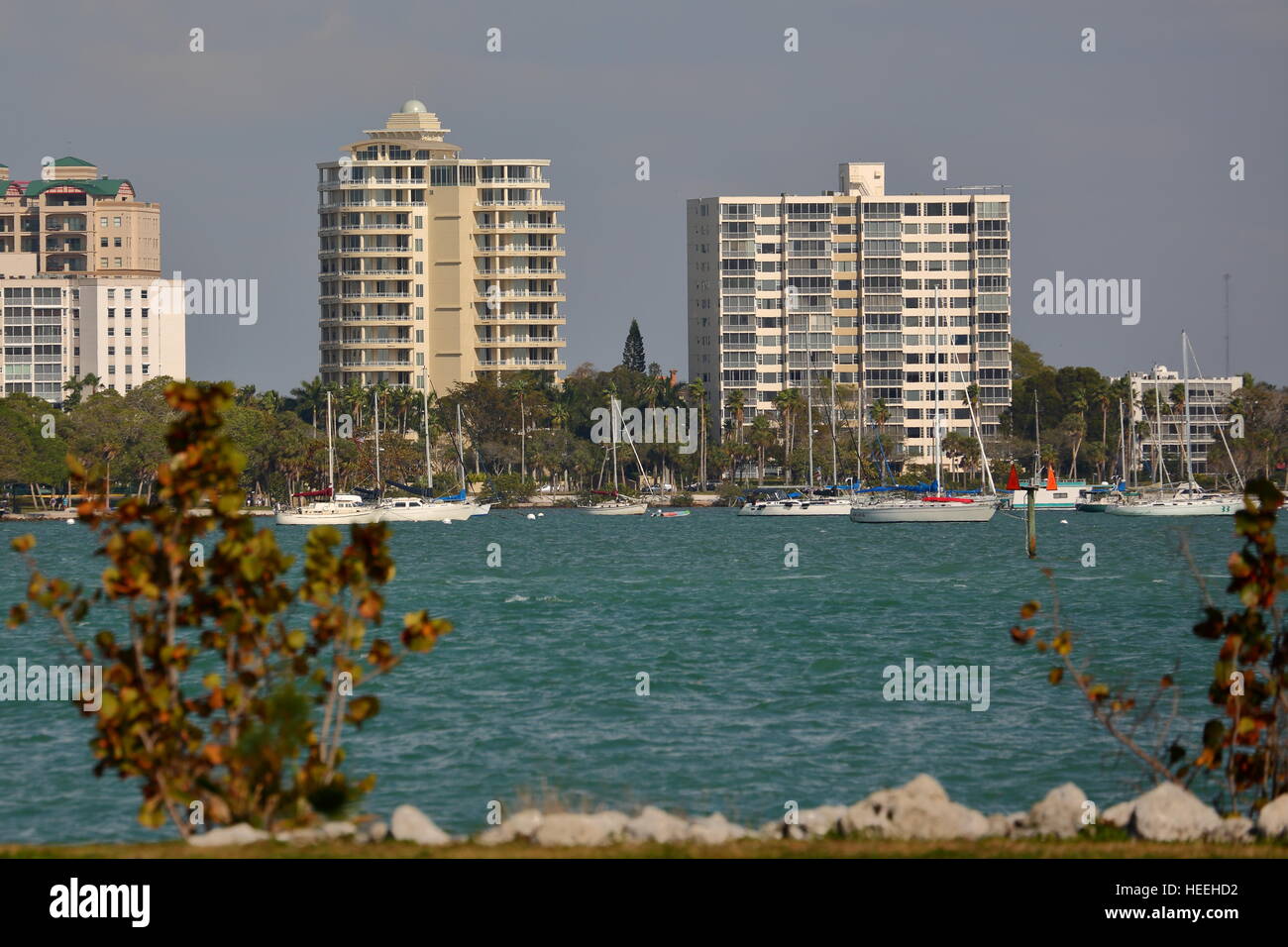 Une vue de la baie de Sarasota en Floride, USA Banque D'Images