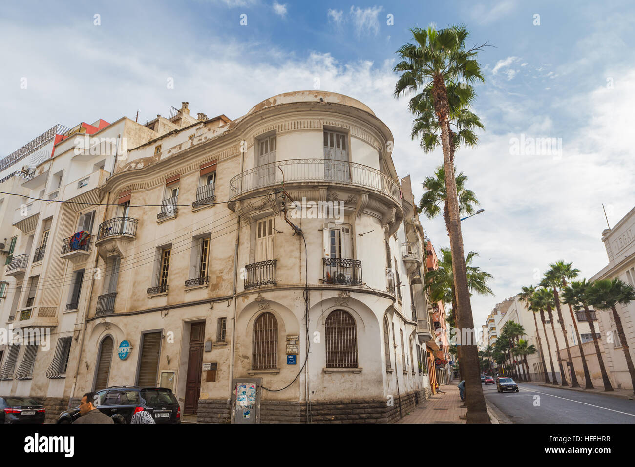 L'architecture coloniale française, Casablanca, Maroc Banque D'Images