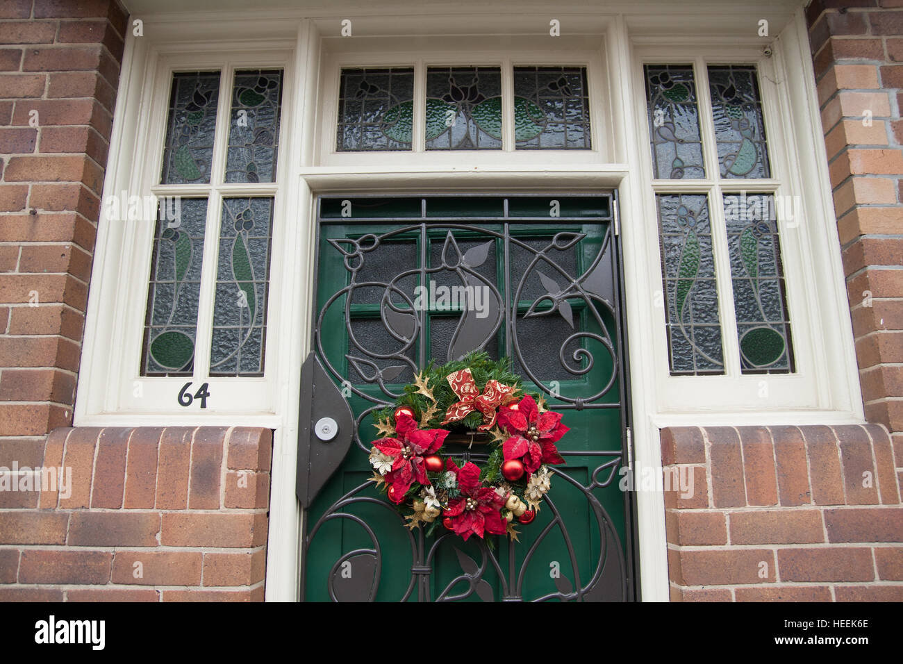 Décoration de porte de Noël Banque D'Images