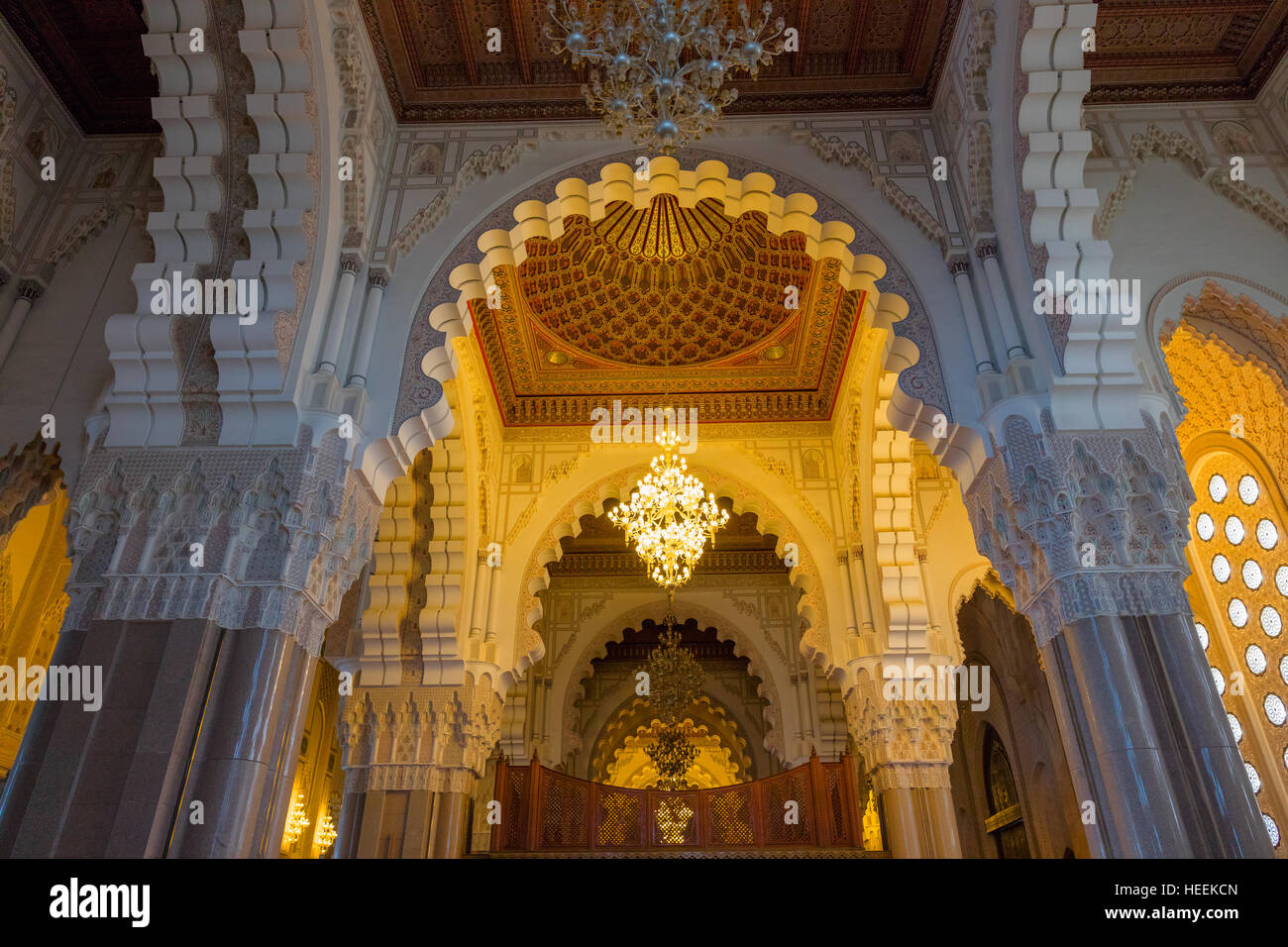 L'intérieur de la mosquée Hassan II, Casablanca, Maroc Banque D'Images