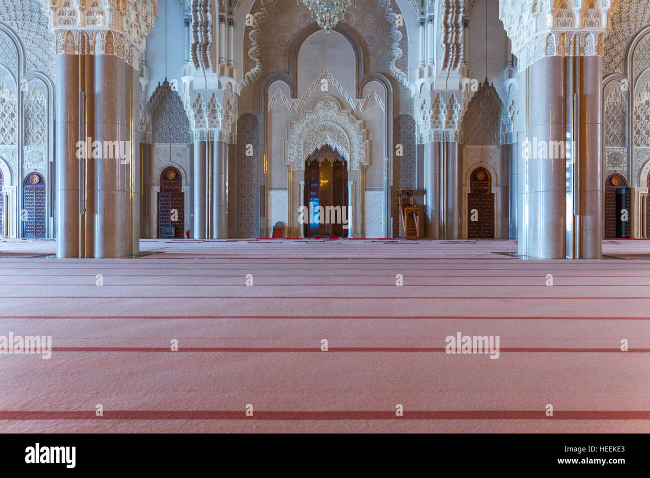 L'intérieur de la mosquée Hassan II, Casablanca, Maroc Banque D'Images