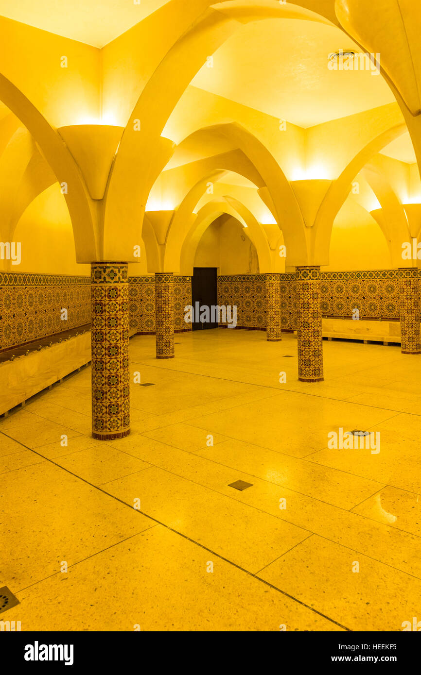 L'intérieur de la mosquée Hassan II, Casablanca, Maroc Banque D'Images
