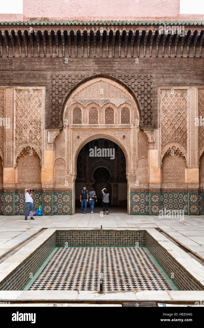 Médersa Ben Youssef (1564), Marrakech, Maroc Banque D'Images