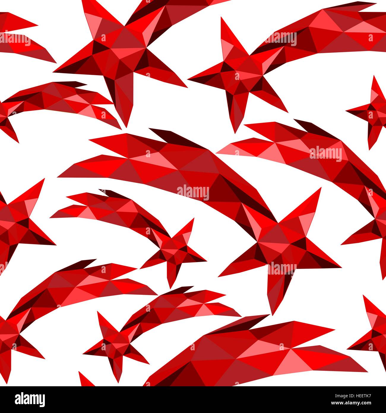 Shooting Star modèle transparent en bas rouge style poly. Idéal pour la conception d'arrière-plan de fête nouvel an ou Noël. Vecteur EPS10. Illustration de Vecteur
