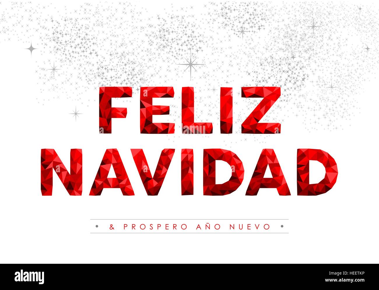 Joyeux Noël et Nouvel An vacances rouge typographie illustration design, décoration langue espagnol sur sky. Vecteur EPS10. Illustration de Vecteur