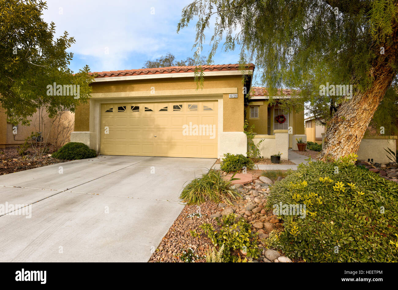 De l'extérieur d'un foyer résidentiel Las Vegas Banque D'Images