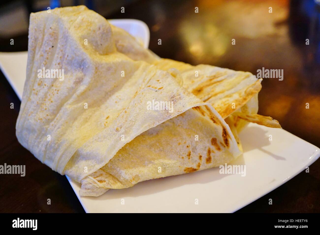 Le pain paratha placez en couches appelées Roti Canai en Malaisie Banque D'Images