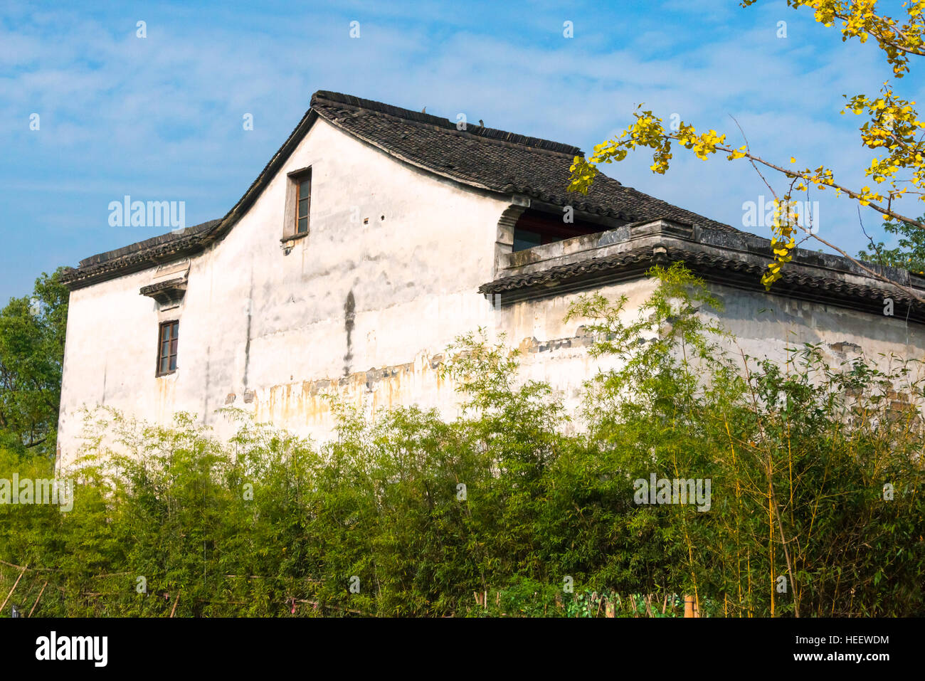 Maison traditionnelle, ancienne ville Tangqi, Hangzhou, Province de Zhejiang, Chine Banque D'Images