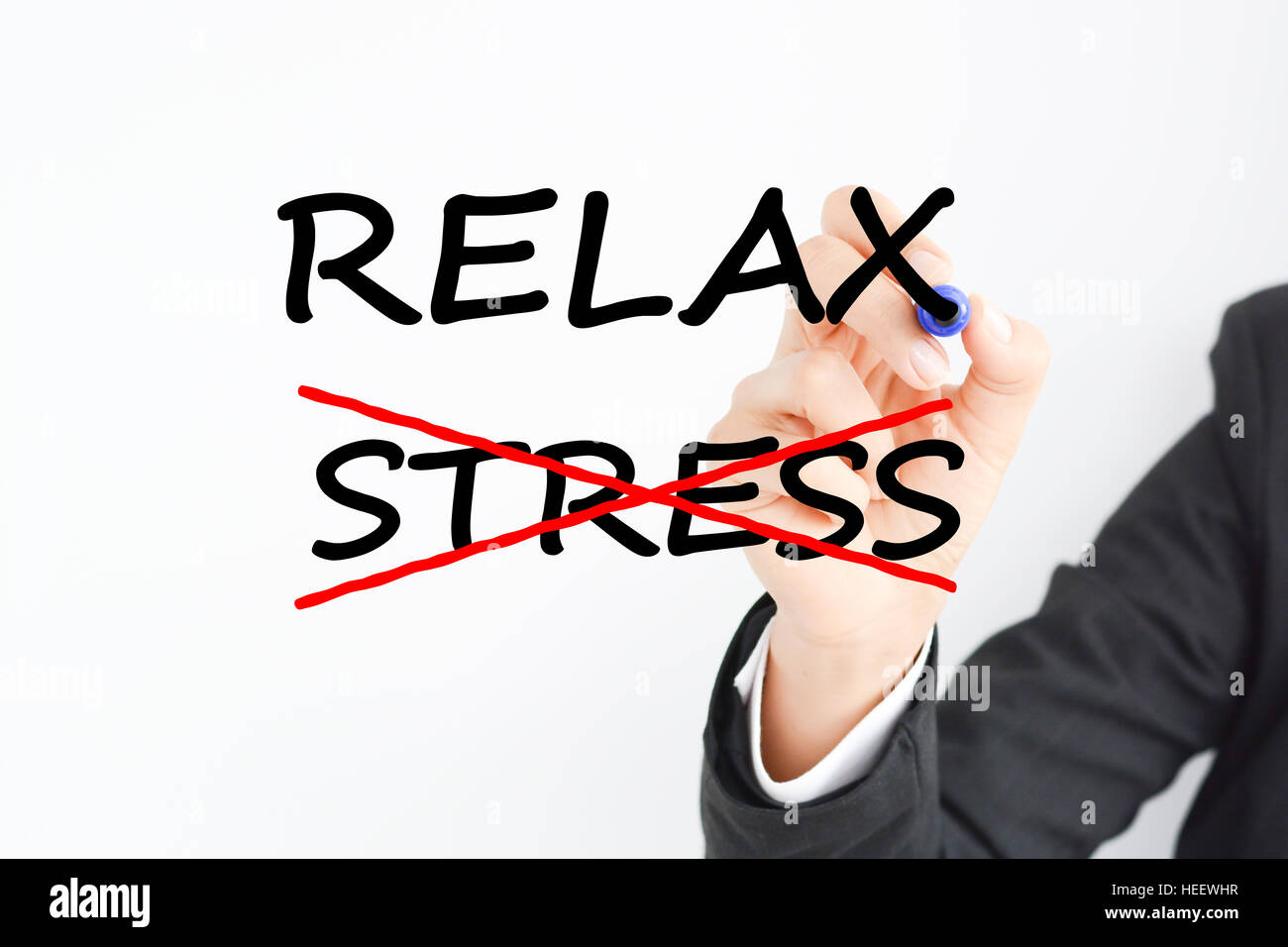 Réduire le stress au travail pour se détendre au bureau Banque D'Images