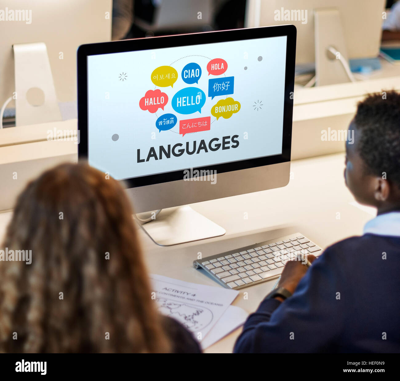 Salutations Concept multilingue Langues Banque D'Images