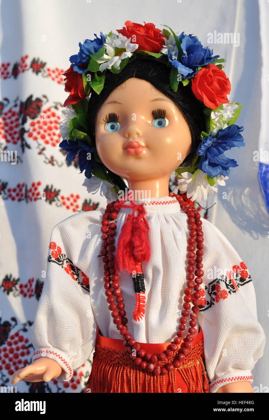 Close-up of Ukrainian poupée-femme Banque D'Images