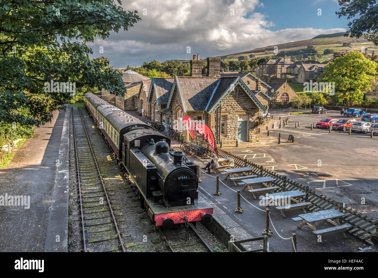 Hawes Wensleydale North West Yorkshire. Dales Campagne Musée reposant dans l'ancienne gare ferroviaire. Banque D'Images Hawes Wensleydale North West Yorkshire. Dales Campagne Musée reposant dans l'ancienne gare ferroviaire. Banque D'Images