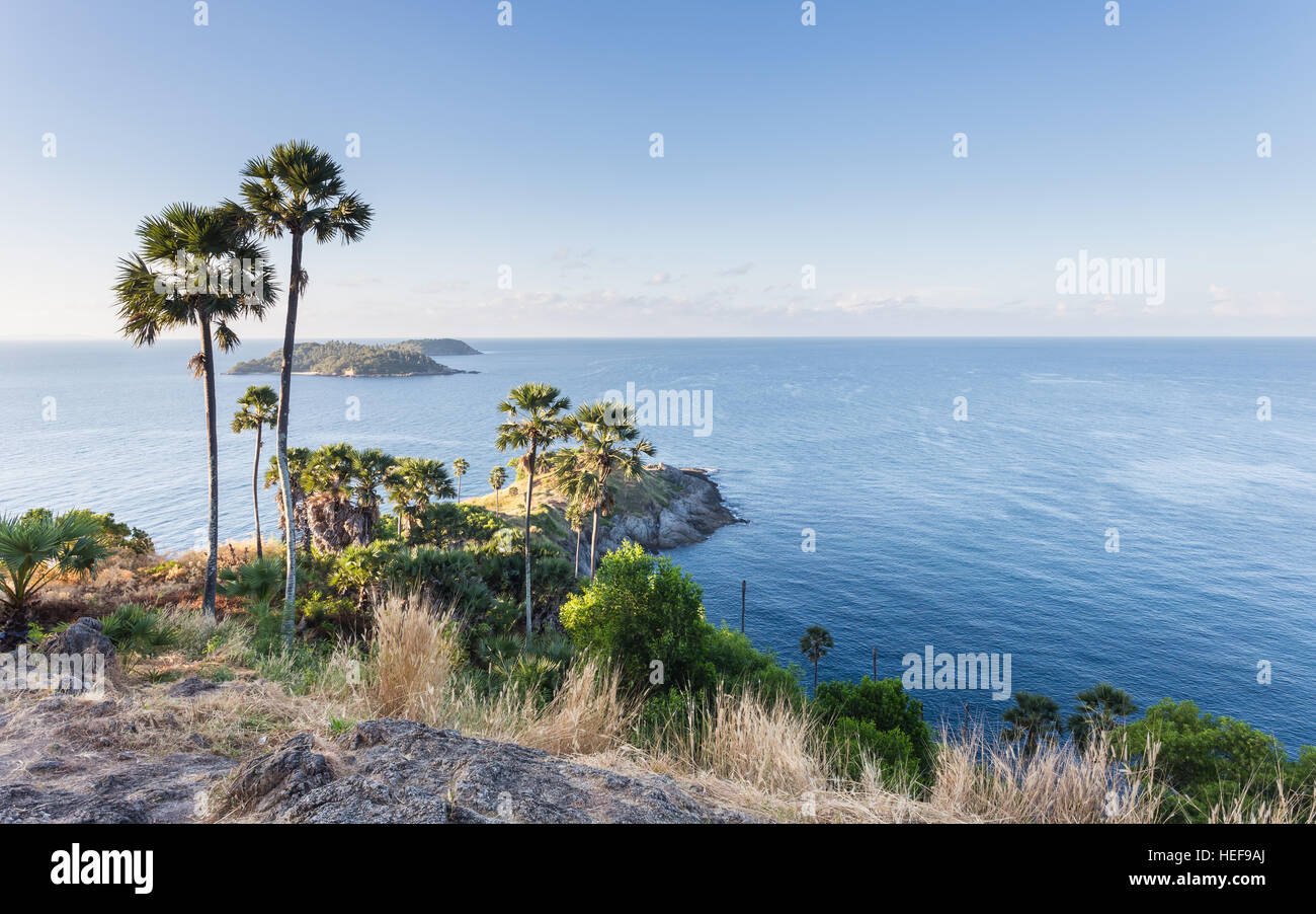 Laem Phromthep cap Phromthep (point de vue) à Phuket, Thaïlande Banque D'Images