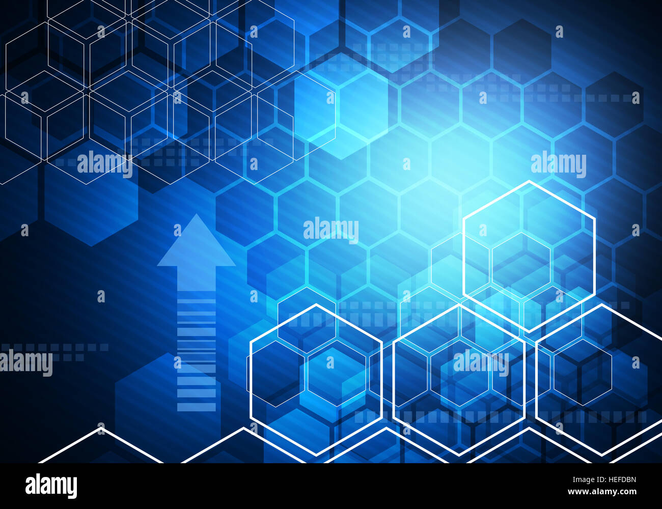 Image gradiented conceptuel numérique business technology background rayé hexagonale avec flèche de marque d'entreprise, présentation, graphisme. Banque D'Images
