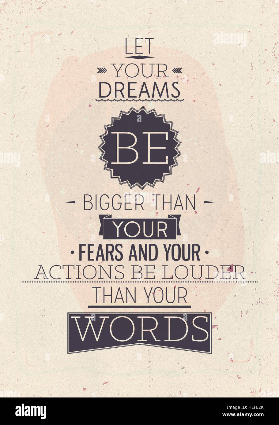Vintage poster motivation avec citation Banque D'Images