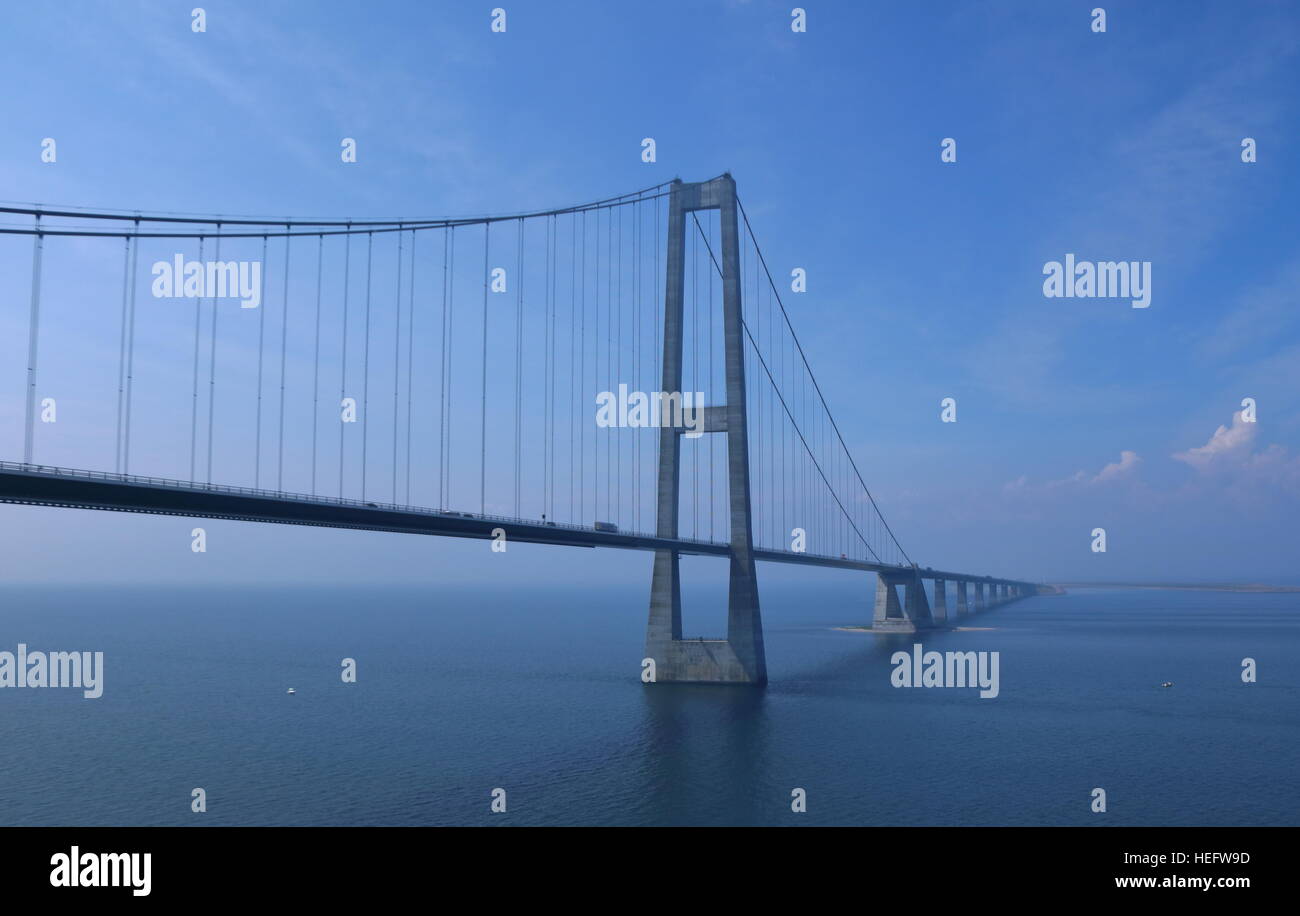 Pont de la Grande Ceinture au Danemark (Storebaeltsbroen) Banque D'Images