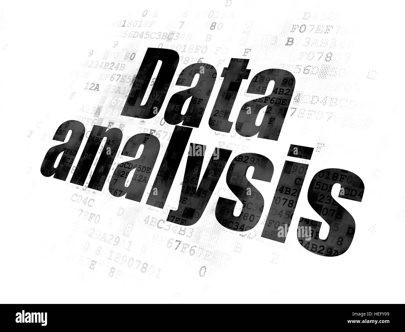 Concept de données : l'analyse des données sur l'arrière-plan numérique Banque D'Images