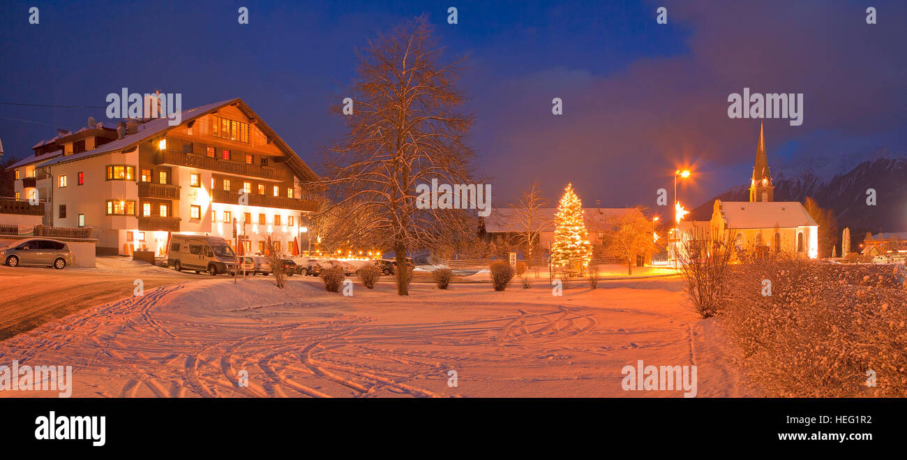 Autriche, Tyrol, Mieminger plateau, ambiance de Noël à Obsteig (village) Banque D'Images