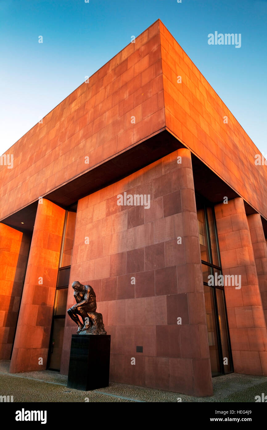 Galerie d'art, sculpture, le penseur d'Auguste Rodin, Bielefeld, Rhénanie du Nord-Westphalie, Allemagne Banque D'Images