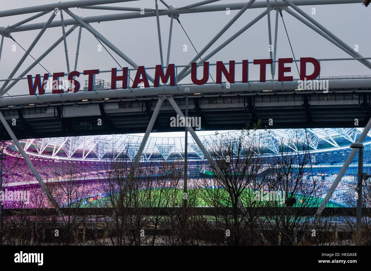 West Ham London Stadium au Queen Elizabeth Olympic Park, Londres Angleterre Royaume-Uni UK Banque D'Images