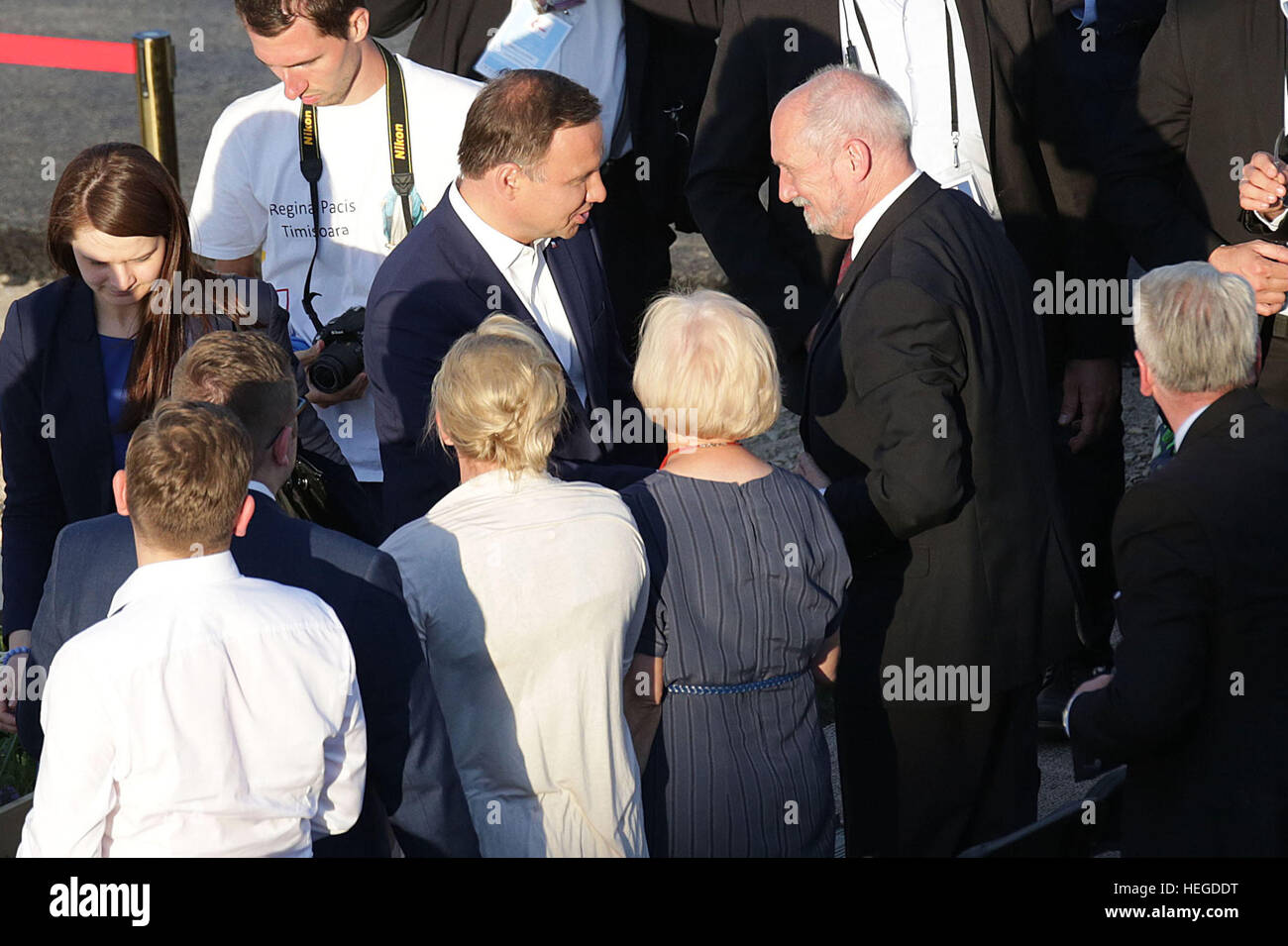 Pologne - DAMNAK, 30 juillet 2016 : Journée mondiale de la Jeunesse 2016 Damnak , près de Cracovie o/p Antoni Macierewicz - Ministre polonais de la Défense nationale Andrzej Duda Banque D'Images