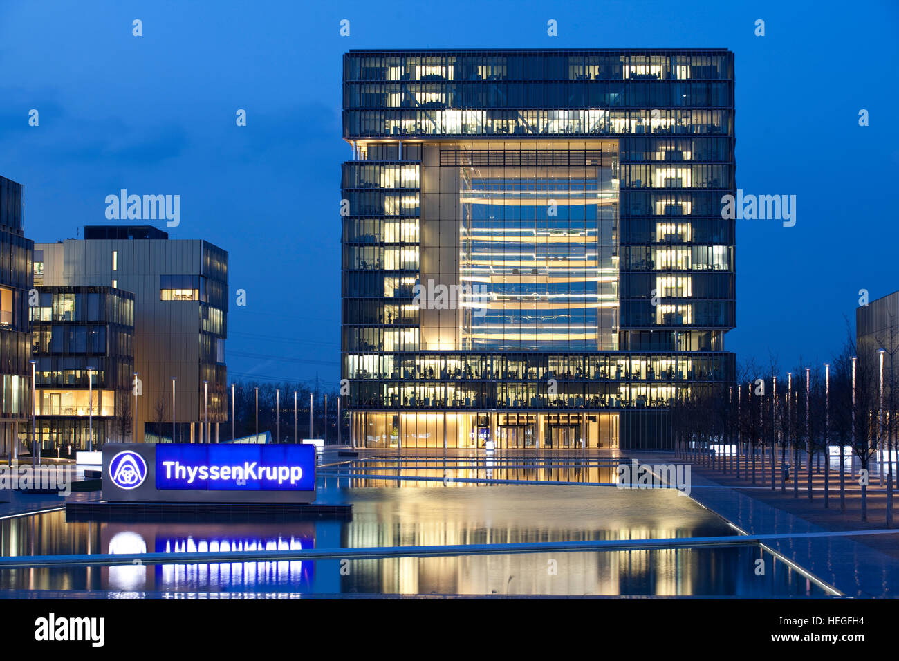 Allemagne, Essen, ThyssenKrupp Quartier, nouveau siège social de la société ThyssenKrupp dans Essen-Altendorf. Banque D'Images