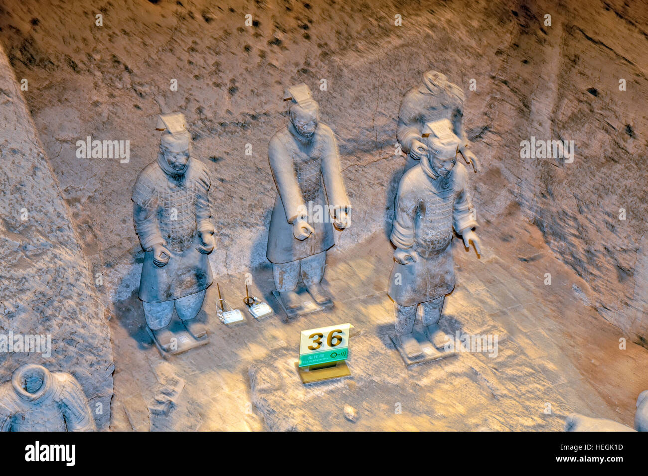 L'empereur Qin son armée de terre cuite, Xi'an, Terracotta Worriers en Chine Banque D'Images