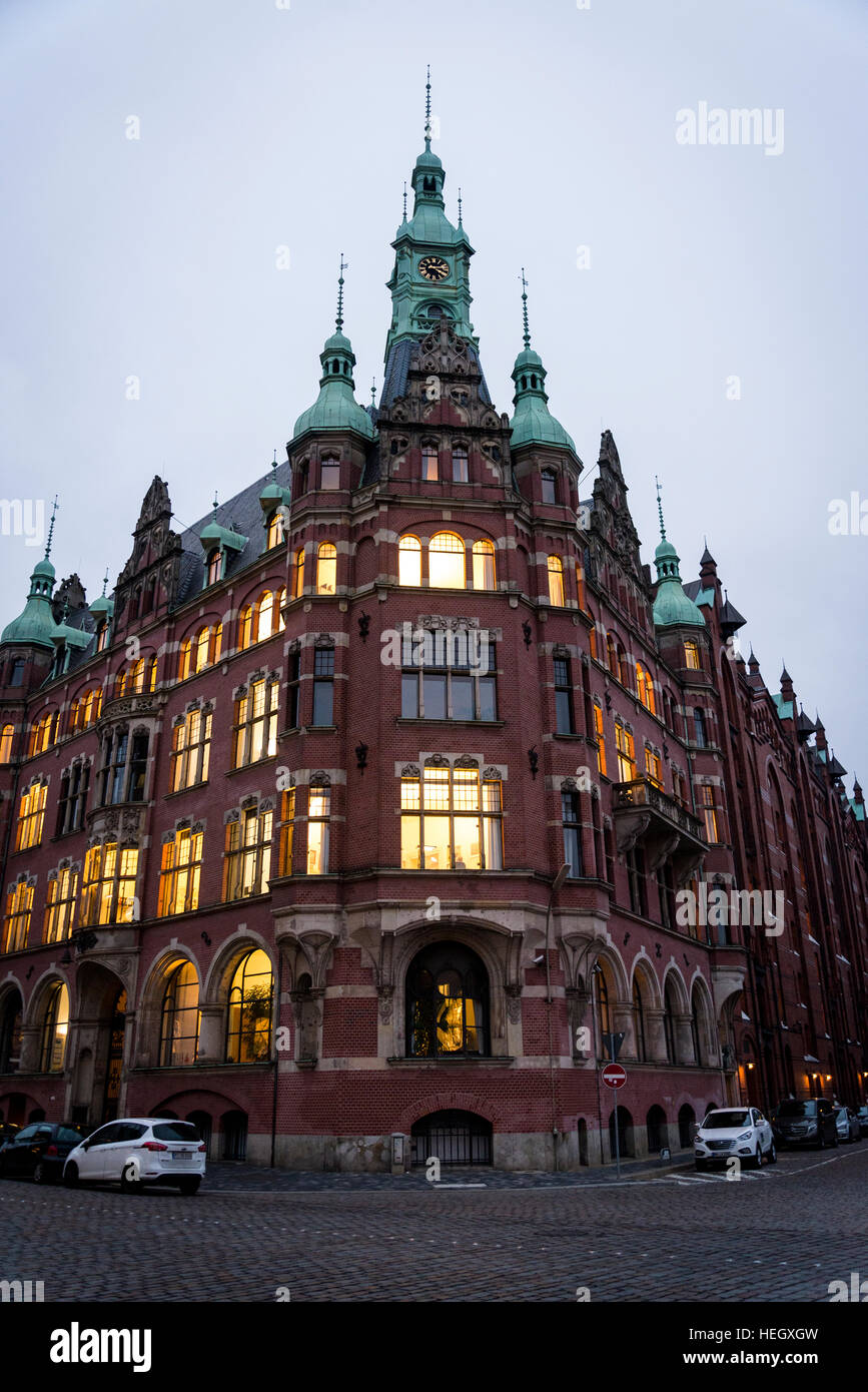 Quartier des entrepôts de Speicherstadt, Hambourg, Allemagne Banque D'Images