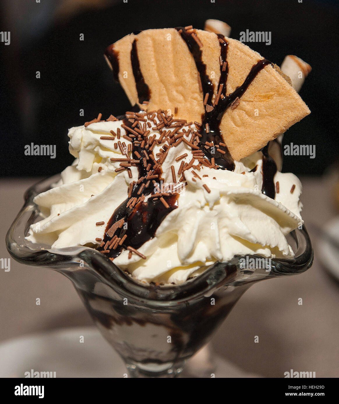 Ice cream sundae chocolat Banque D'Images