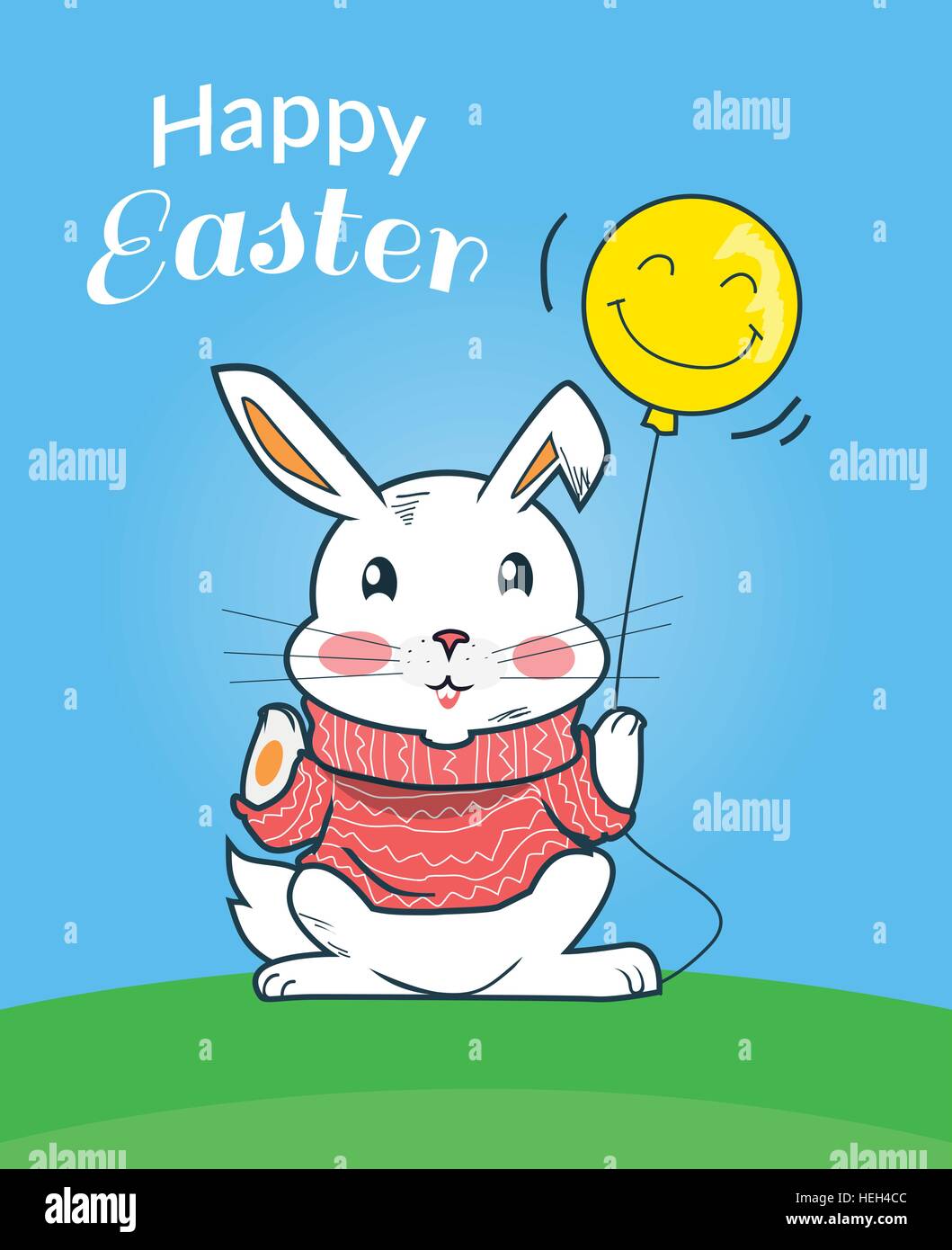 Happy Easter Bunny design moderne. Lapin de Pâques et Pâques, joyeuses Pâques, carte, carte de pâques, lapin lapin heureux carte célébration Illustration de Vecteur