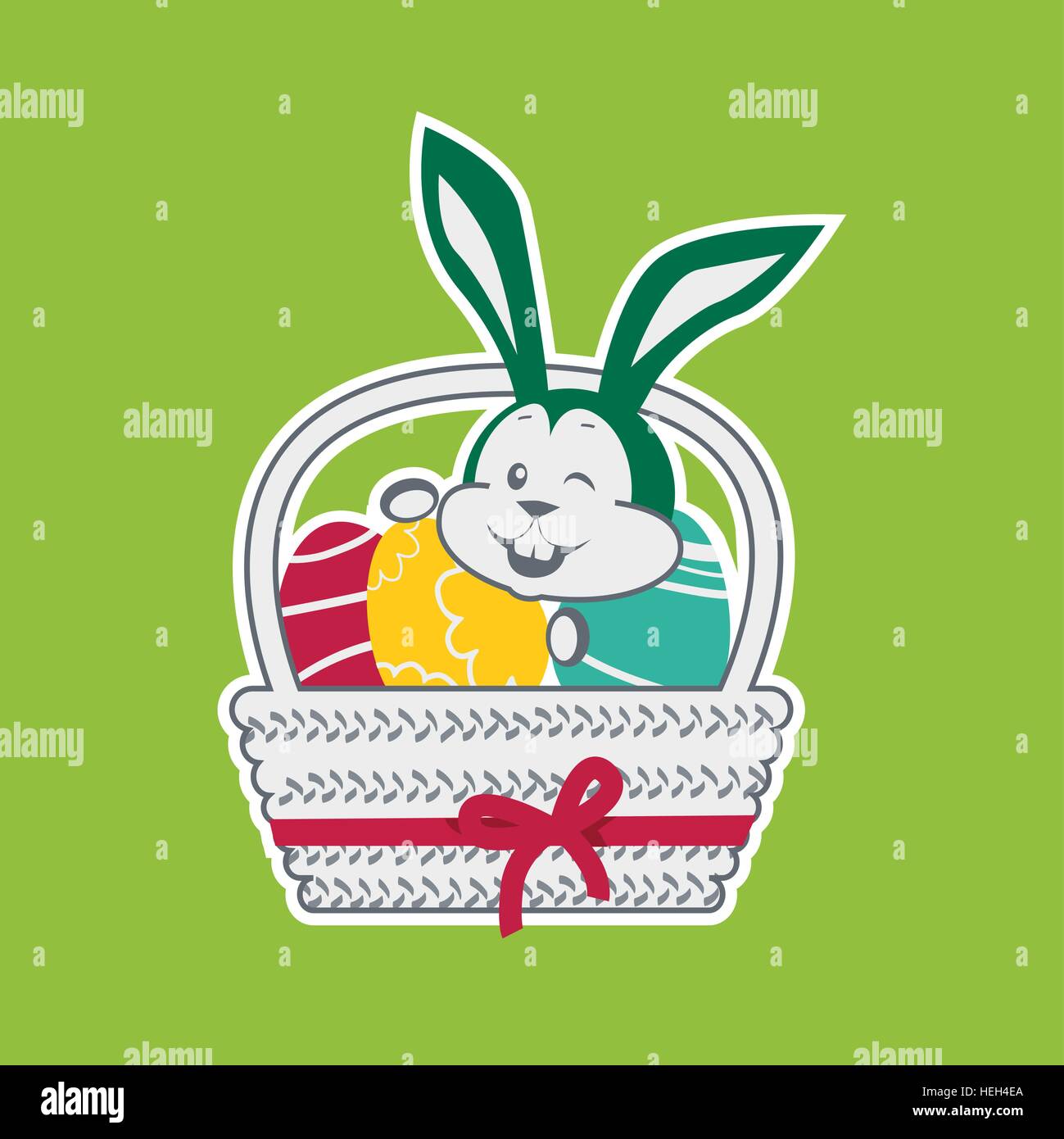 Lapin de Pâques icône concevoir à plat. Lapin de Pâques et Pâques, lapin et œuf de Pâques, l'œuf et bunny, maison de vacances de Pâques et le lièvre, animal Illustration de Vecteur