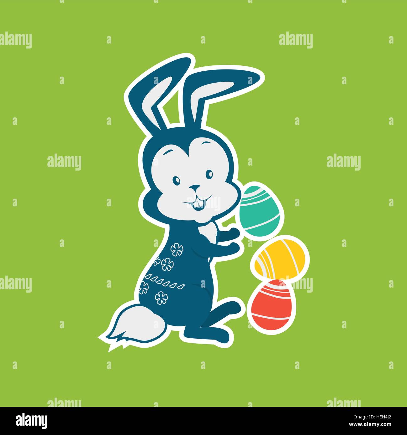 Lapin de Pâques icône concevoir à plat. Lapin de Pâques et Pâques, lapin et œuf de Pâques, l'œuf et bunny, maison de vacances de Pâques et le lièvre, animal Illustration de Vecteur
