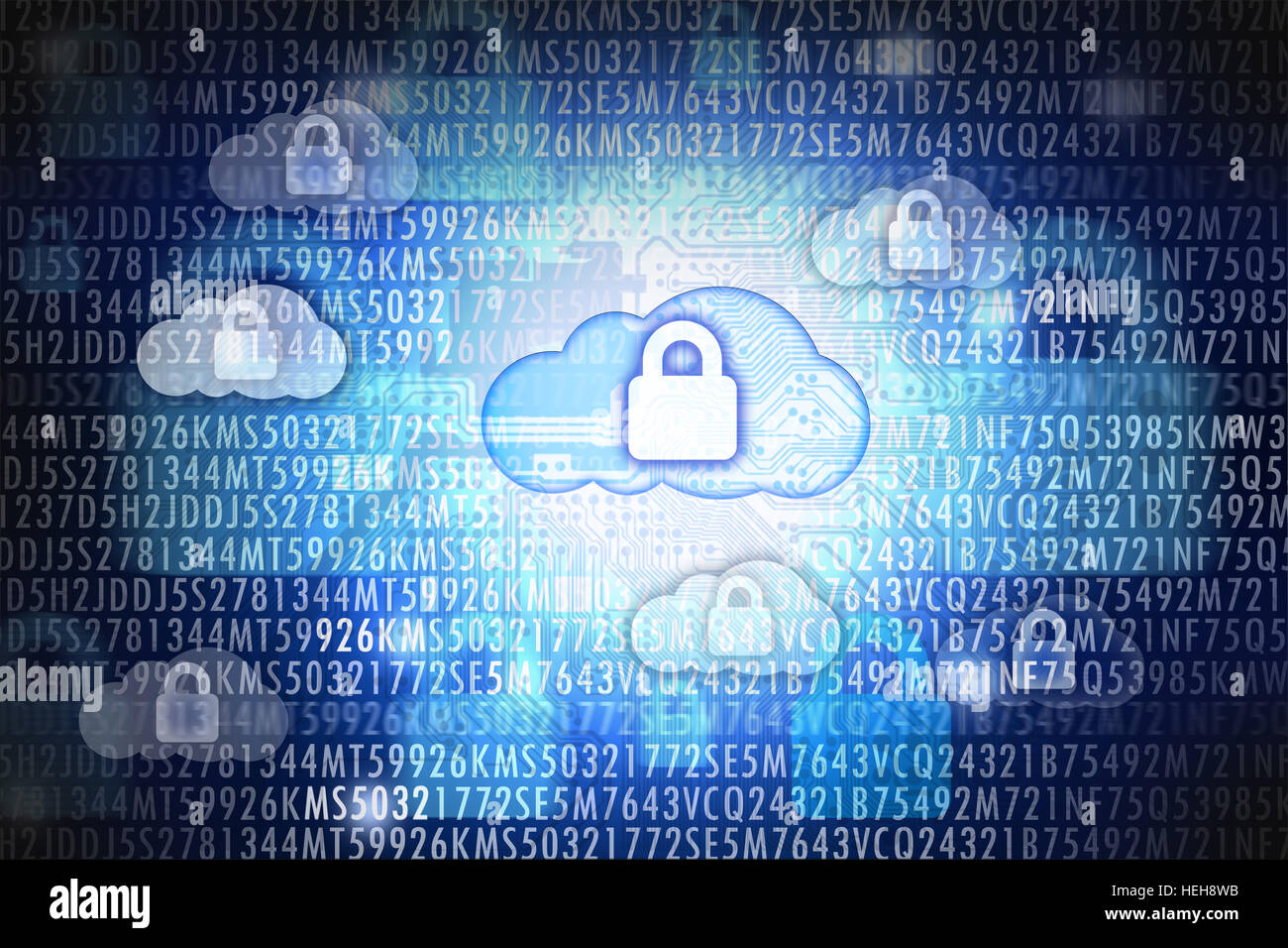 Cloud computing security ou concept de protection des données Banque D'Images