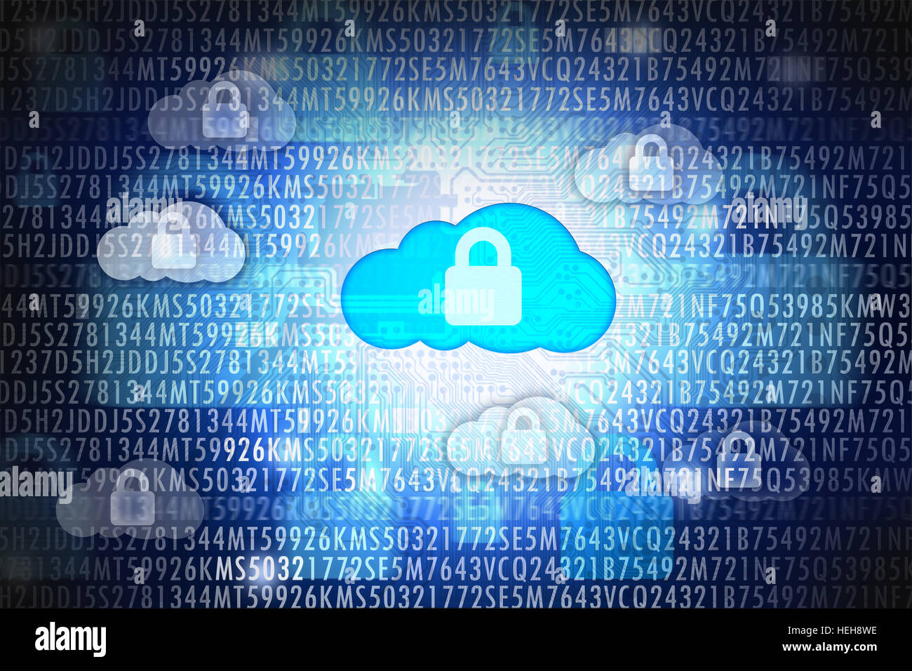 Cloud computing security ou concept de protection des données Banque D'Images