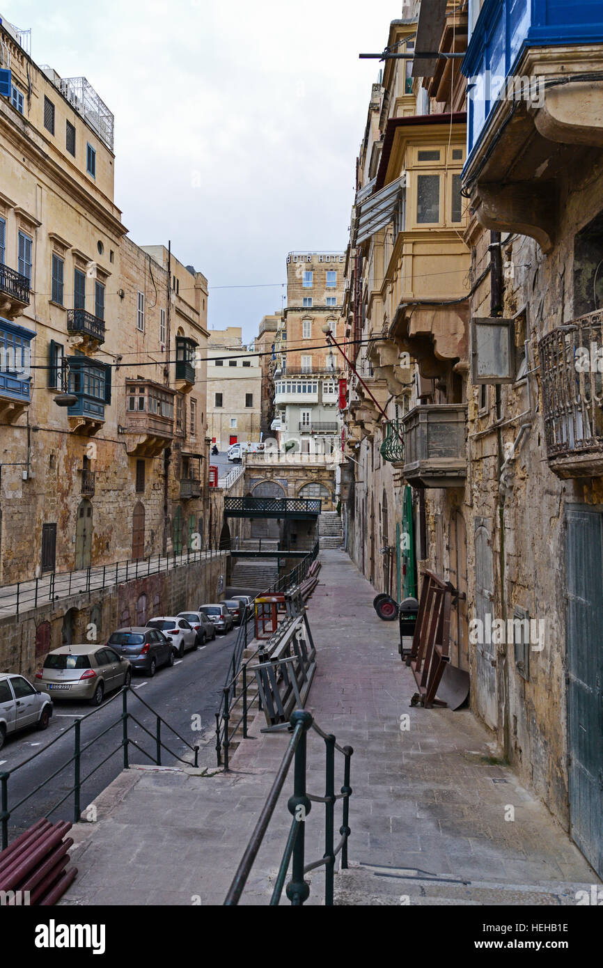 East Street - Valletta, Malte Banque D'Images
