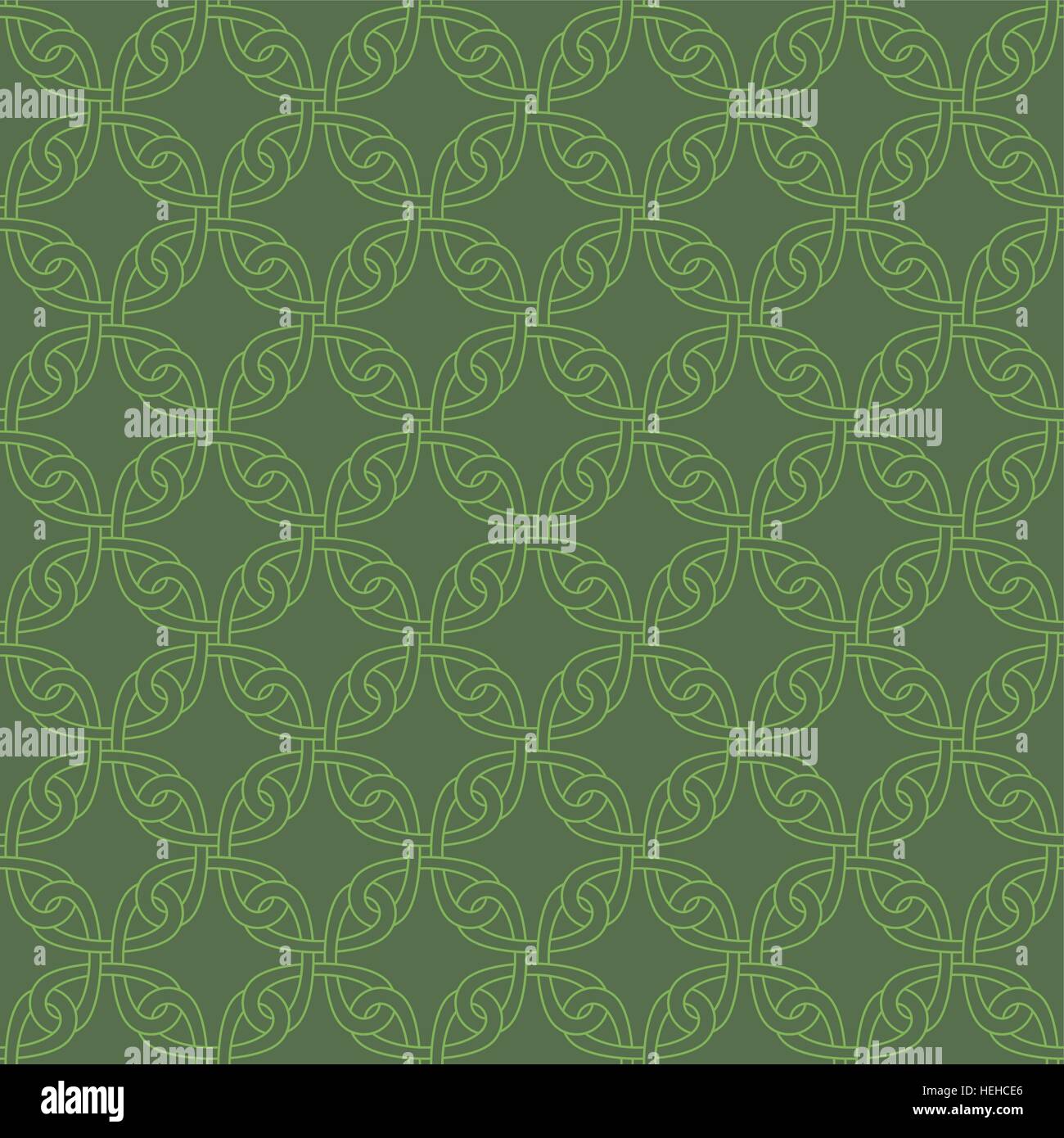 Motif linéaire transparente neutre. Les contours géométriques fleuri. Vector Background. attachées par celtique Verdure et Kale couleurs. Illustration de Vecteur