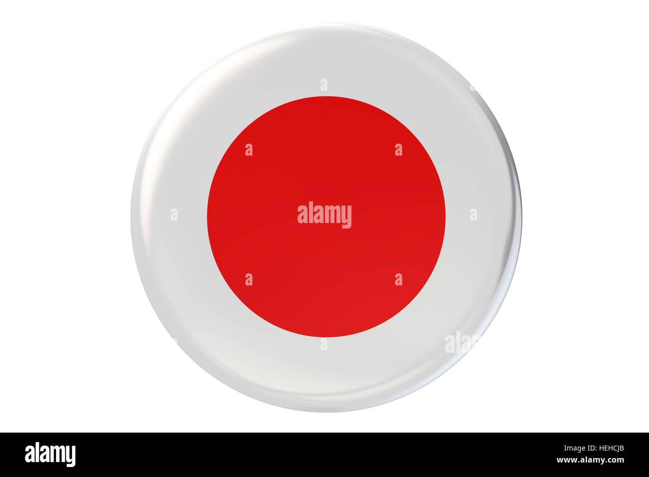 Badge avec le drapeau du Japon, 3D Rendering isolé sur fond blanc Banque D'Images