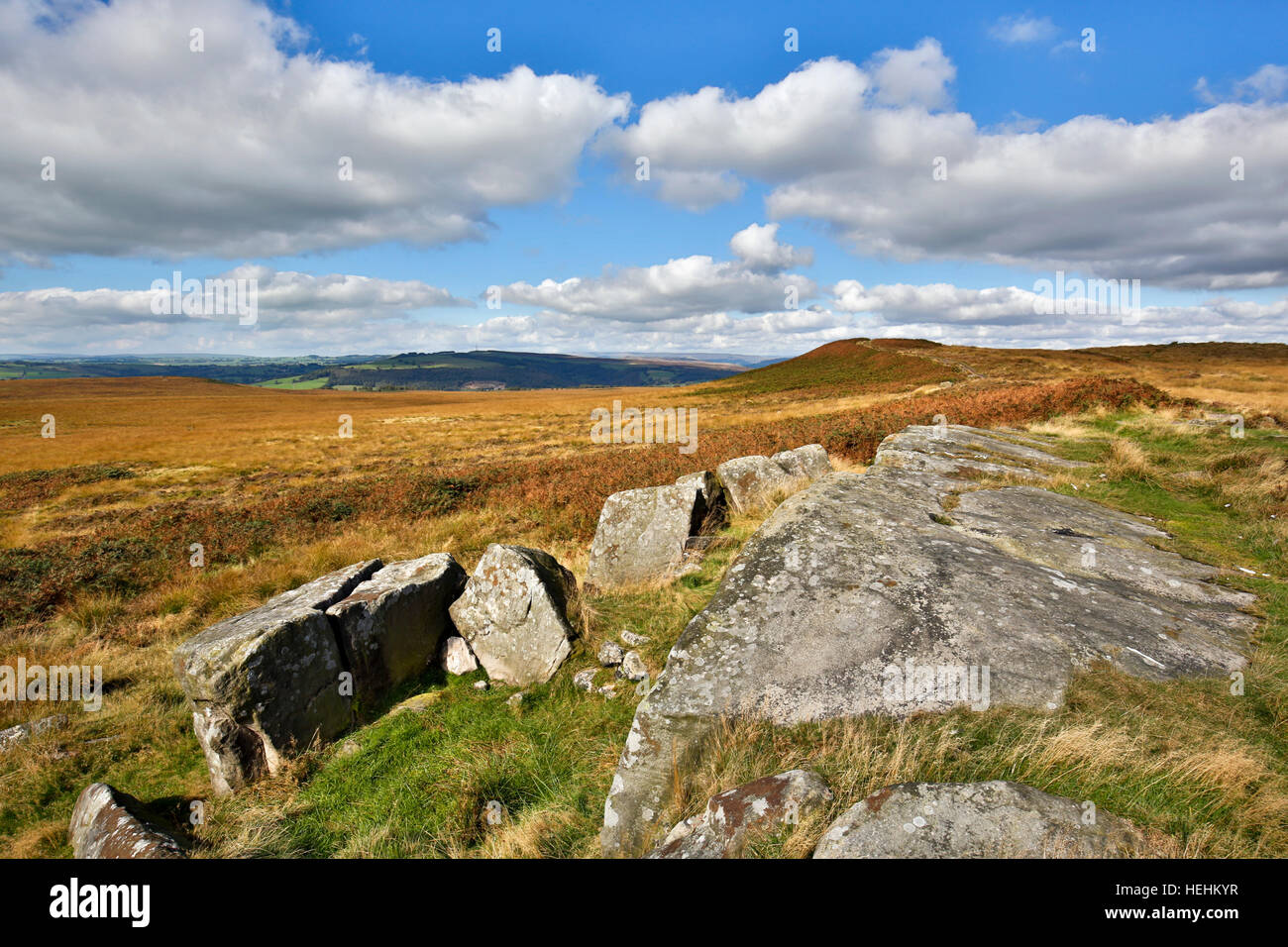 Bord blanc ; près de Peak District, Curbar ; UK Banque D'Images