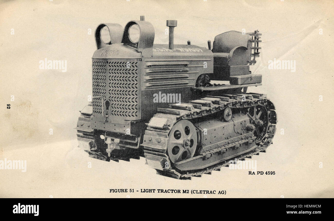 M2 Tracteur Cletrac Lumière Banque D'Images