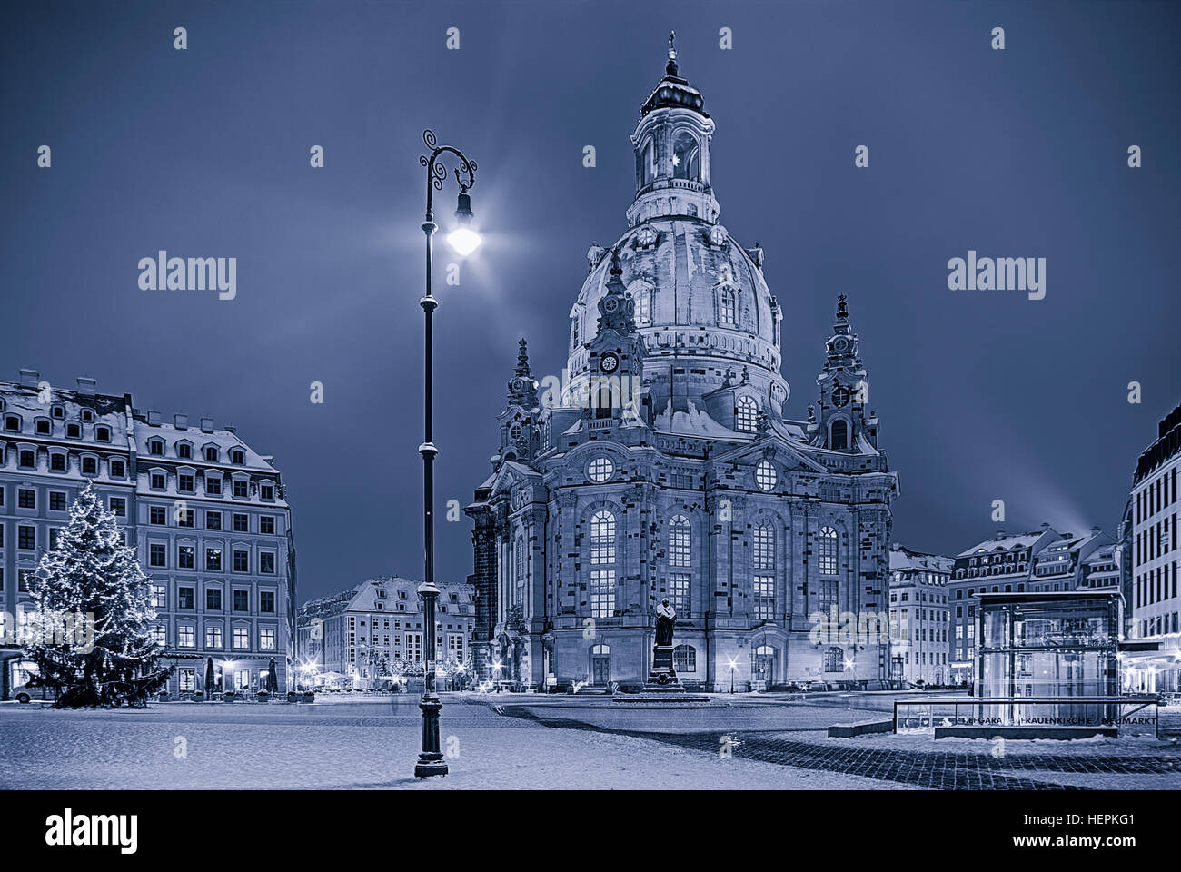 L'église Frauenkirche dans la ville de Dresde, Saxe, Allemagne. Banque D'Images