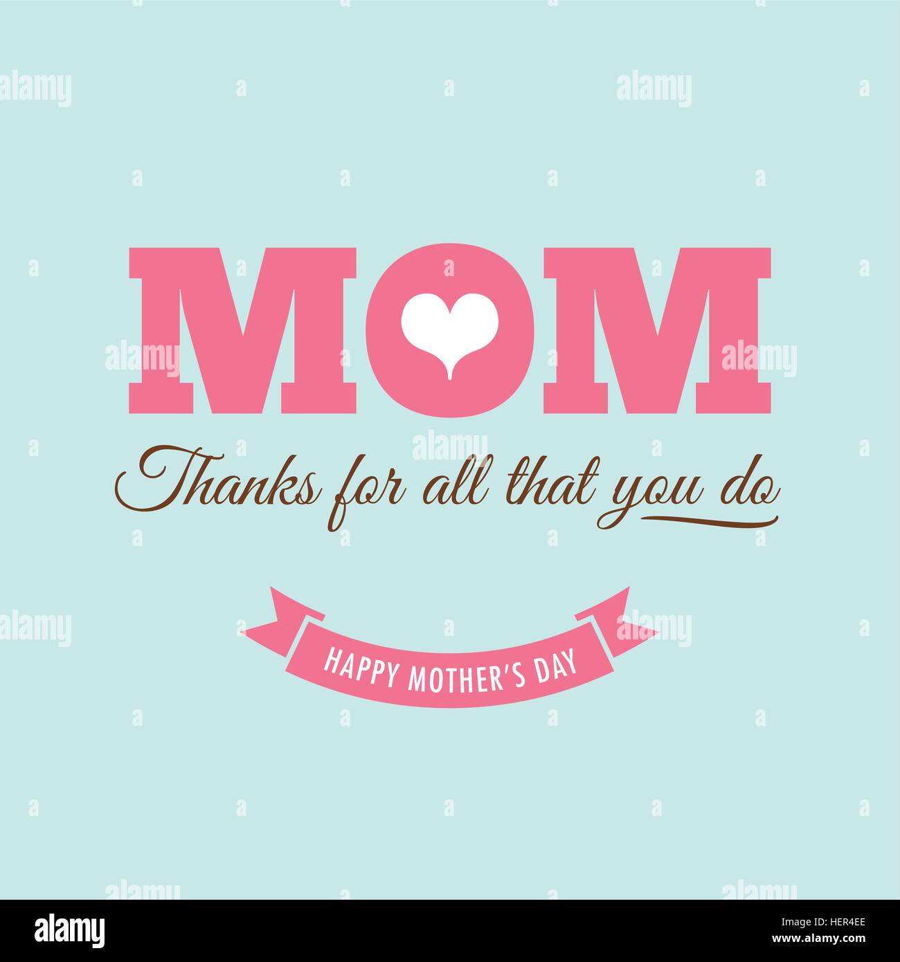 Carte De Fete Des Meres Avec Citation Merci Pour Tout Ce Que Vous Faites Image Vectorielle Stock Alamy