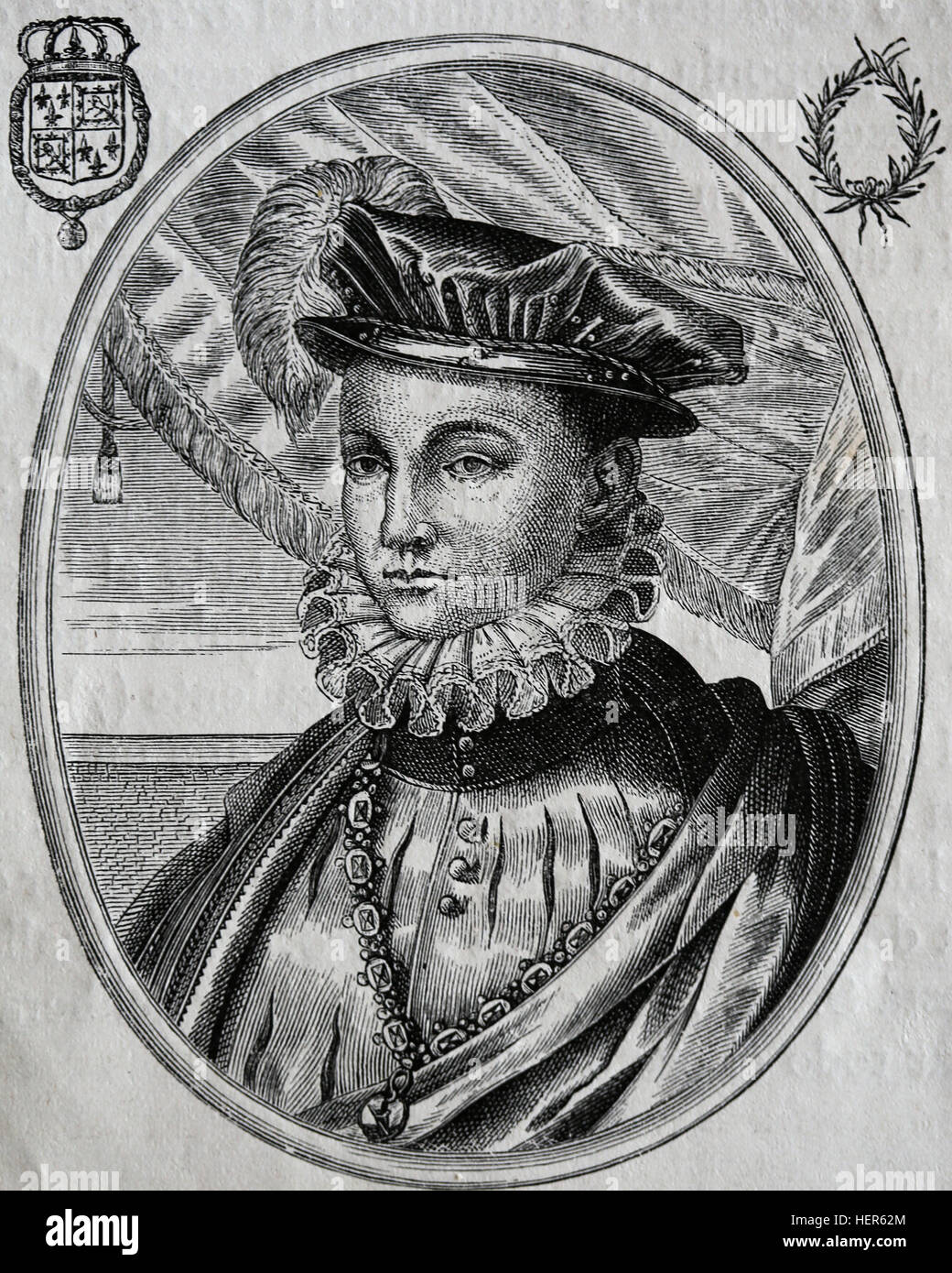 François II (1544-1560). Roi de France de 1559-1560. Maison de Valois-Angouleme. Gravure, 1884. Banque D'Images