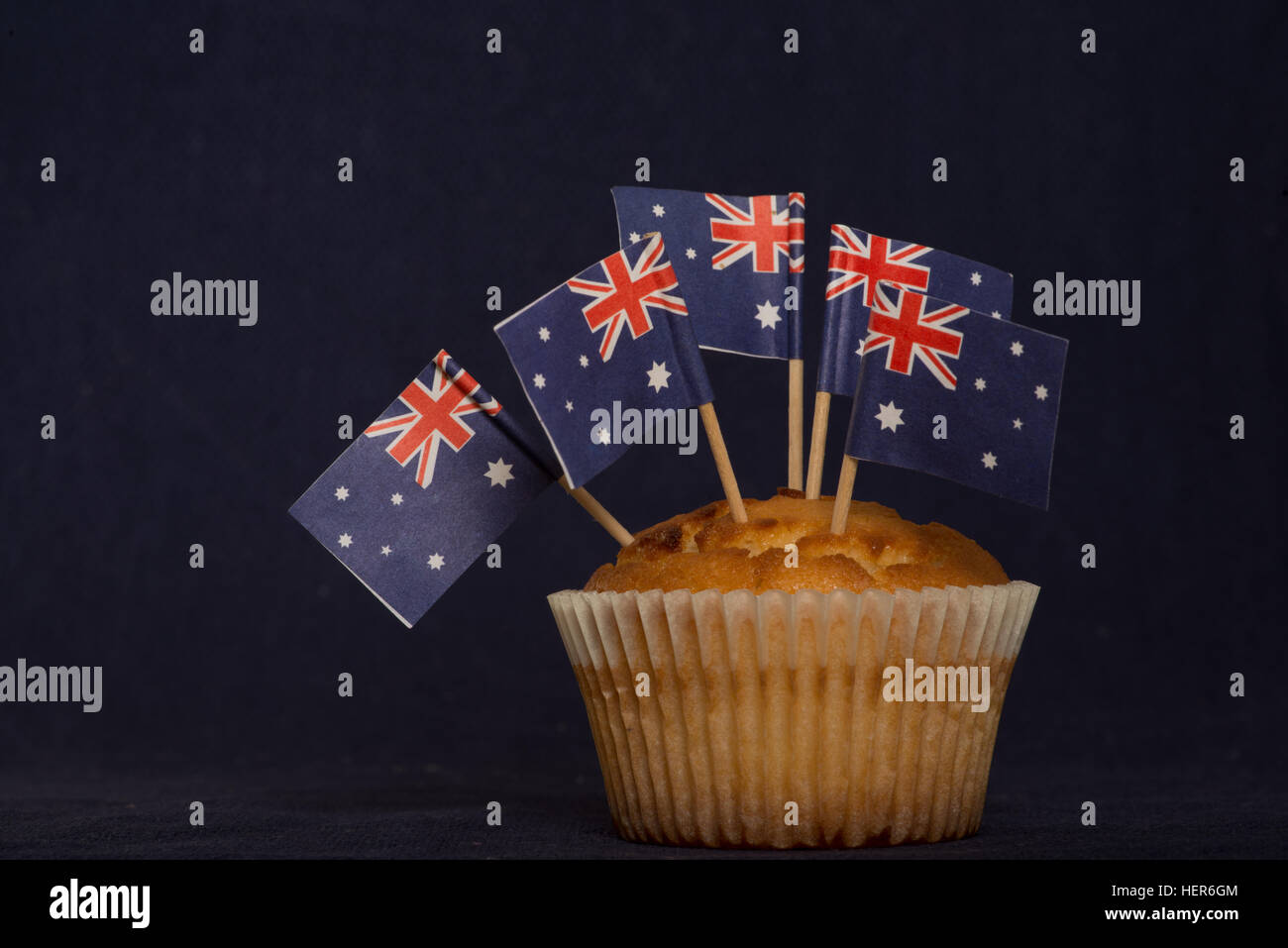 Cupcake avec drapeau australien pour célébrer la Journée de l'Australie, 26 Jan Banque D'Images