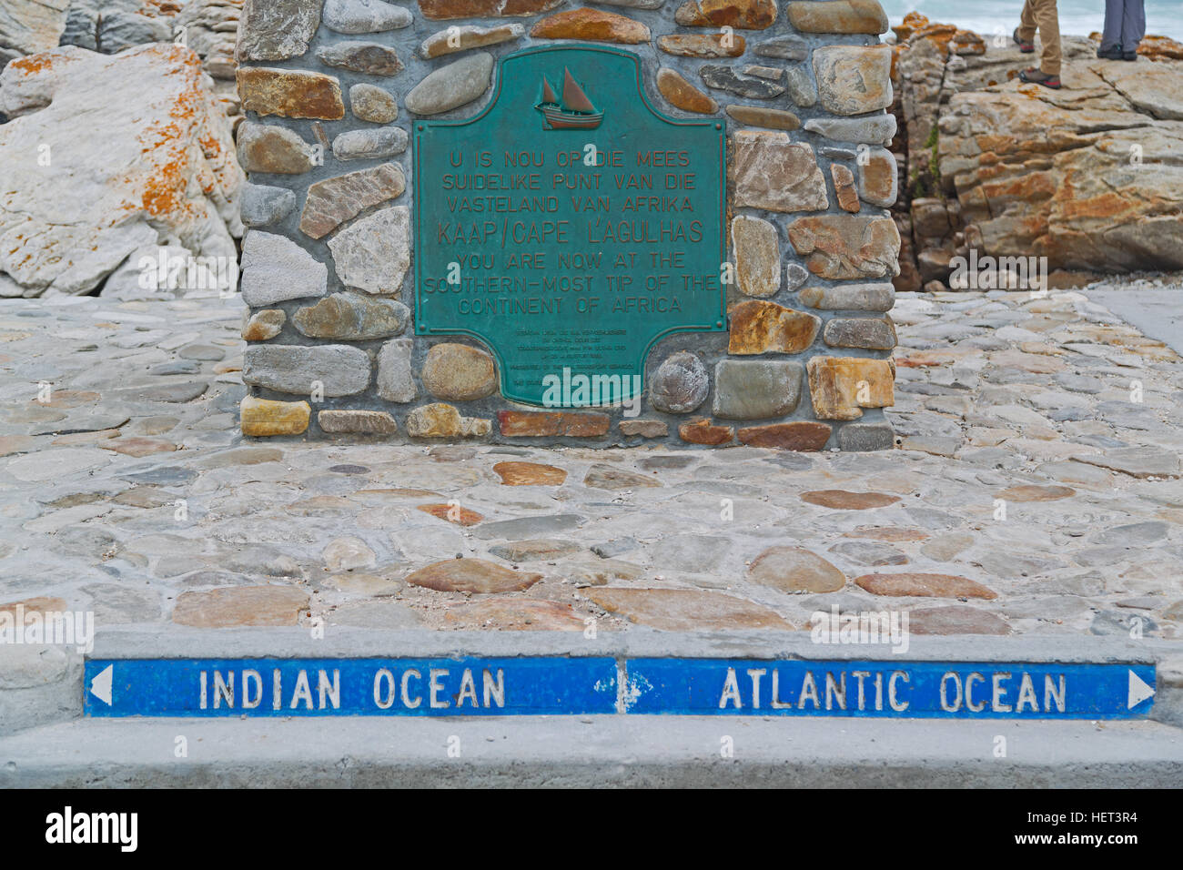 En Afrique du sud du cap des panneaux routiers les plus agulahs point d'Afrique du Sud Banque D'Images