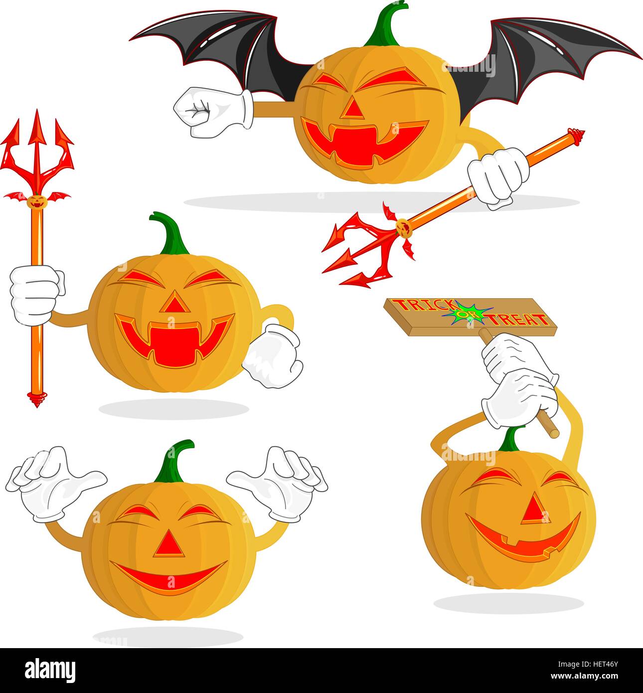 Cartoon vector halloween citrouille isolé sur fond blanc pour la célébration de l'halloween Illustration de Vecteur
