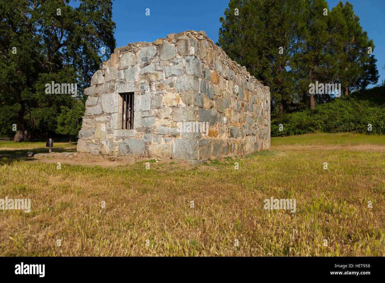 Maison dans la vieille prison de pierre de Coloma, Californie Banque D'Images