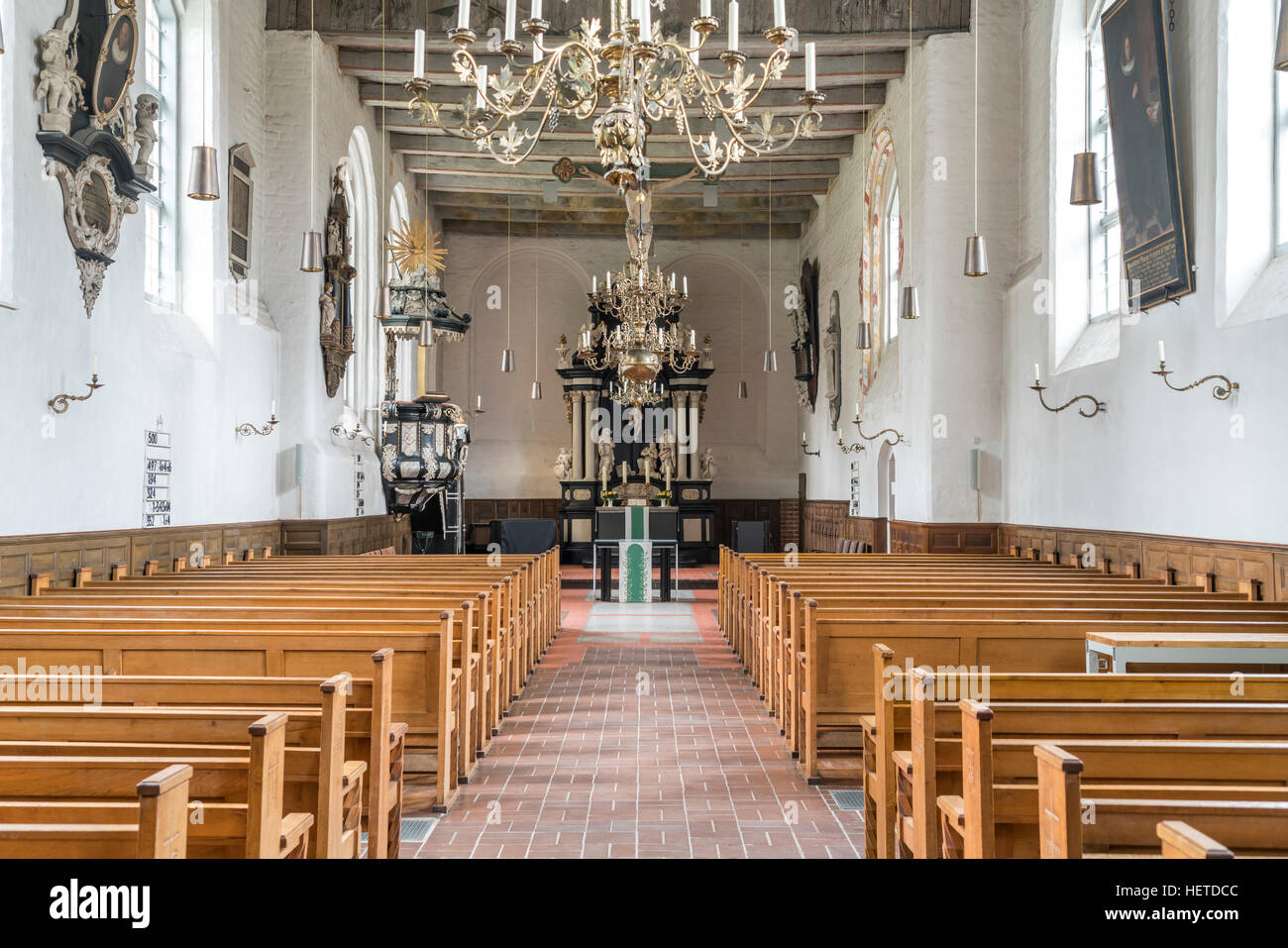 L'intérieur de l'église St Lorenz, Lübeck, Travemünde, Schleswig-Holstein, Allemagne, Banque D'Images